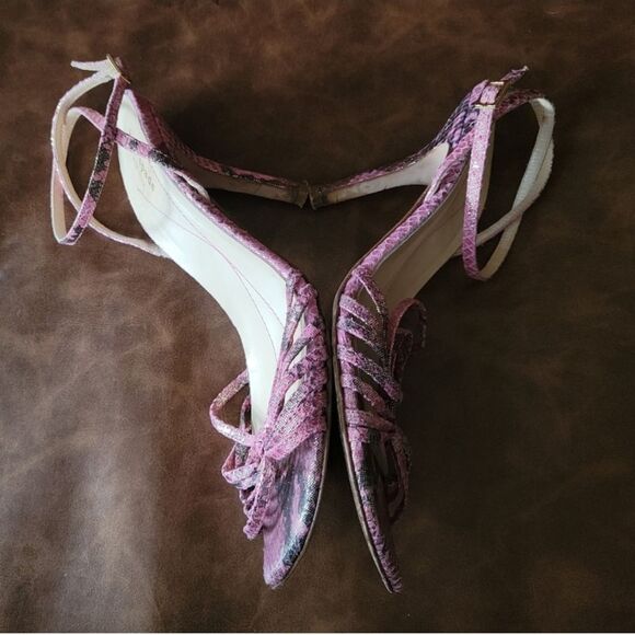 Kate Spade Pink Python Metallic Stiletto Sandals Size 9 - Picture 5 of 5